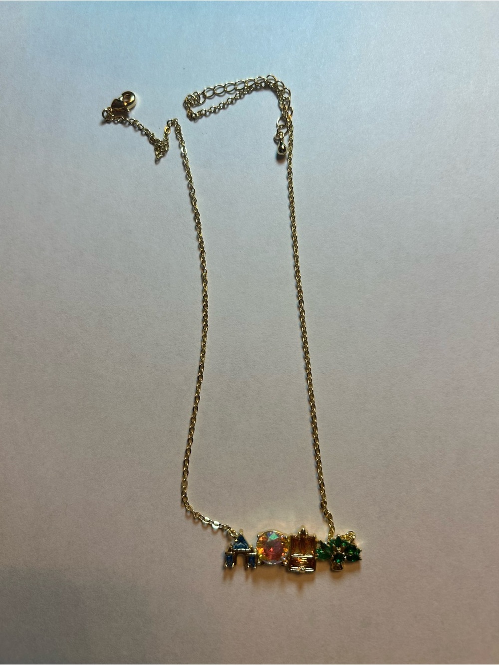 Gold-Tone inspired Disney four parks Charm Necklace